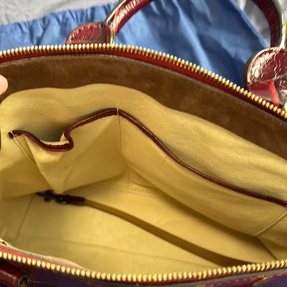 Dooney & Bourke Burgundy Croc-Embossed Satchel - Picture 9 of 13